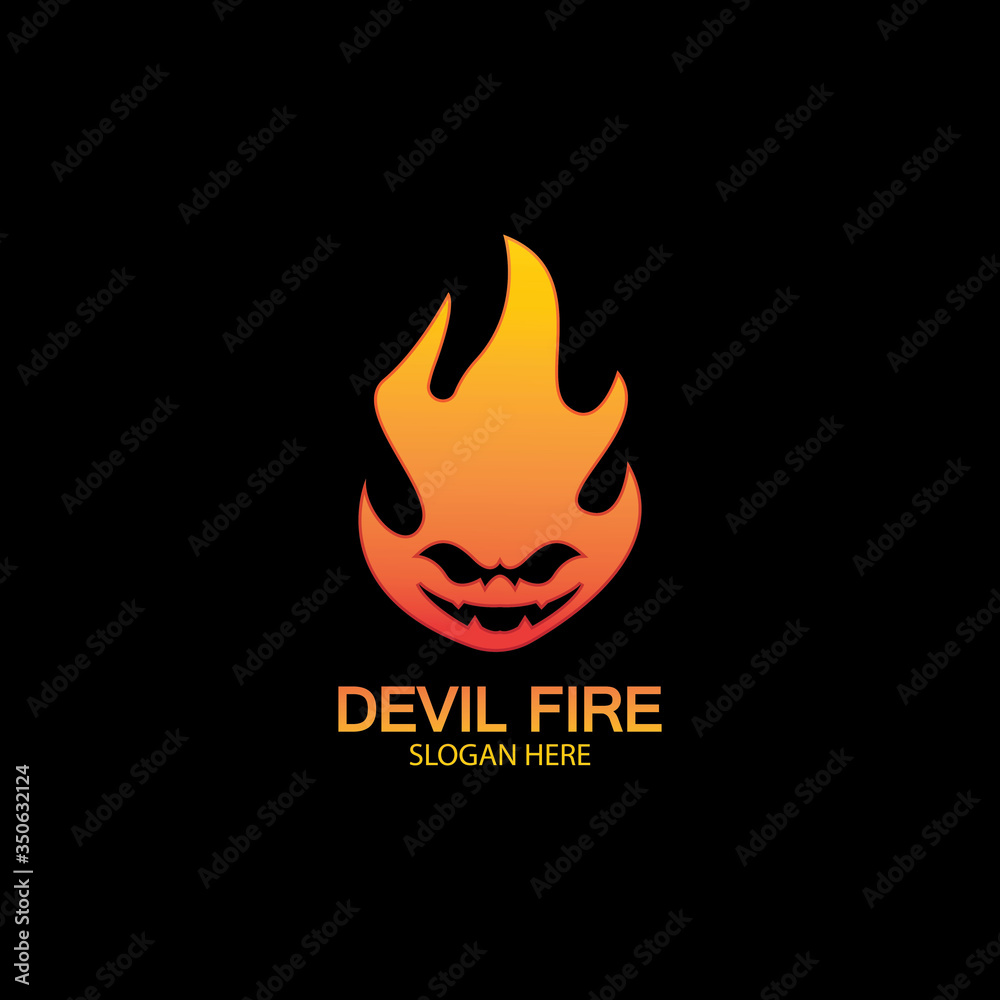 Fire Devil Logo Template vector icon Fire Devil Logo Template vector icon