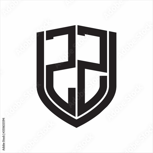 Free Download ZZ Logo monogram with emblem shield design isolated on white background - GFXLoad