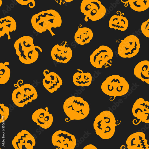 Halloween seamless pattern with pumpkin. Vector illustration.