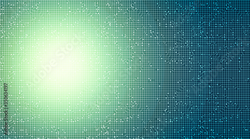 Green Light Circuit Microchip on Technology Background,Hi-tech Digital and security Concept design,Free Space For text in put,Vector illustration.