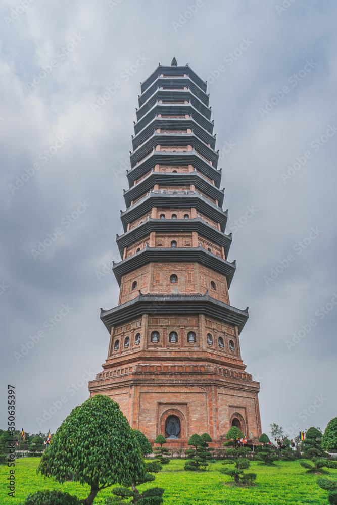 Buddhist Pagoda Bai Dinh Temple, Vietnam Asia. Ninh Binh, Vietnam