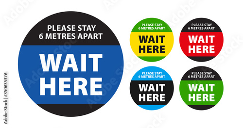 please stay 2 meters apart sign, social distancing floor sign vector sets