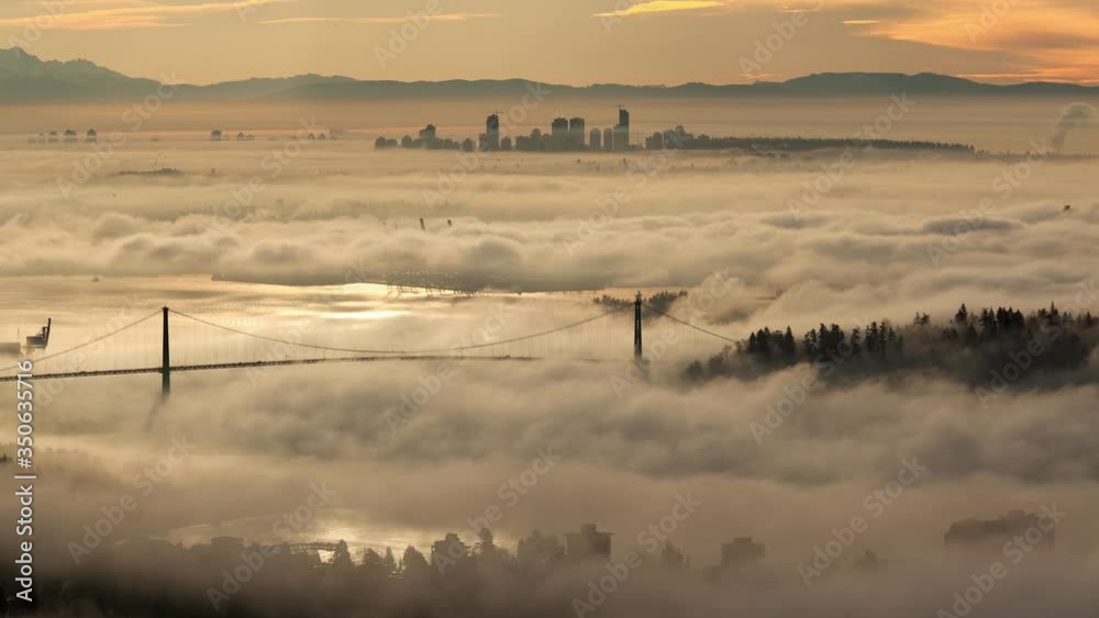 Vancouver BC time-lapse during a foggy morning. Vancouver BC time-lapse during a foggy morning.