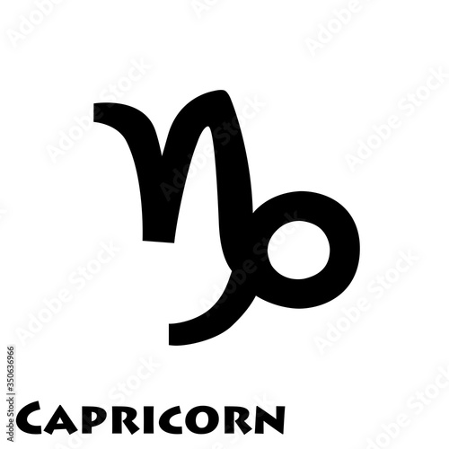 Logo of the zodiac sign Capricorn in a vector on a white background.