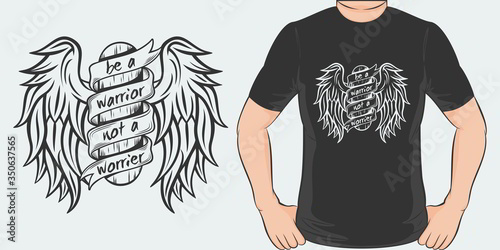 This Be a Warrior Not a Worrier Quote design is perfect for print and merchandising. You can print this design on a T-Shirt, Hoodie, Poster and more merchandising according to your needs.
