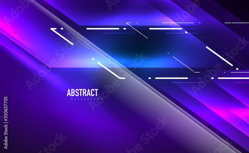 Dynamic neon shiny abstract background. Trendy abstract layout template for business or technology presentation, internet poster or web brochure cover, wallpaper