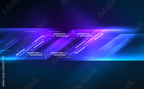 Dynamic neon shiny abstract background. Trendy abstract layout template for business or technology presentation, internet poster or web brochure cover, wallpaper