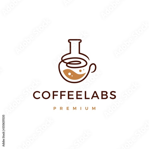 coffee lab logo vector icon illustration