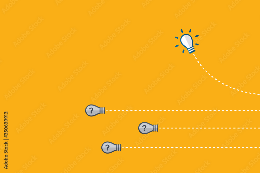 Fototapeta premium Think differently - Being different, taking risky, move for success in life -The graphic of light bulb also represents the concept of courage, enterprise, confidence, belief, fearless, daring. Vector.