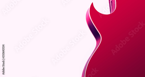 Tableau sur toile Pink electric rock guitar smooth shape with sharp tenon silhouette