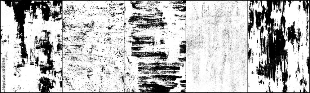Set of grunge background black and white. Dark texture dirty. Rust effect. Distressed overlay texture of cracked. Halftone vector illustration, Eps 10. Set of grunge background black and white. Dark texture dirty. Rust effect. Distressed overlay texture of cracked. Halftone vector illustration, Eps 10.