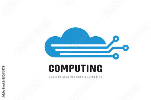 
Cloud hosting icon design. Computing technology logo sign. Server network connection logo symbol. Vector illustration. 

