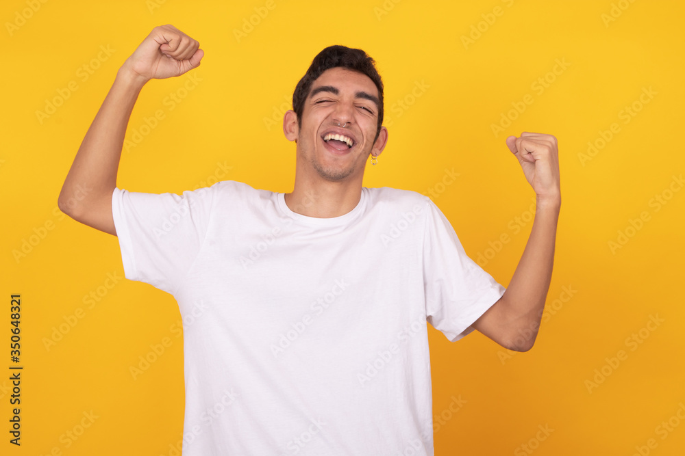 Fototapeta premium portrait of young man isolated on color background