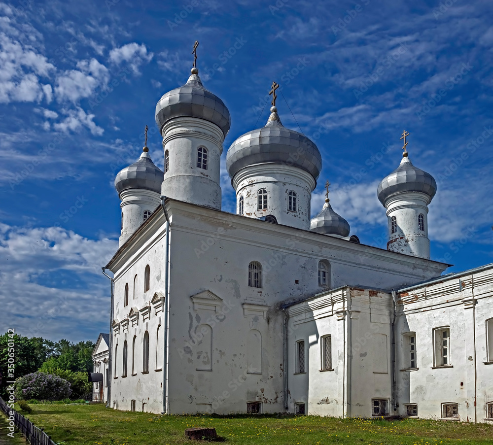 The Saviour cathedral. Yuryev monastery, region of the city of Novgorod, Russia