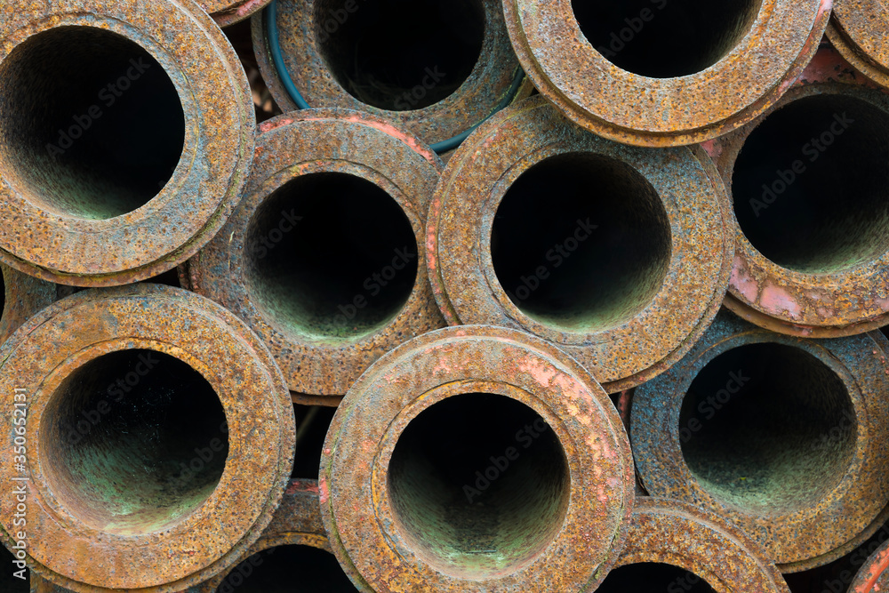 stack of metal pipes