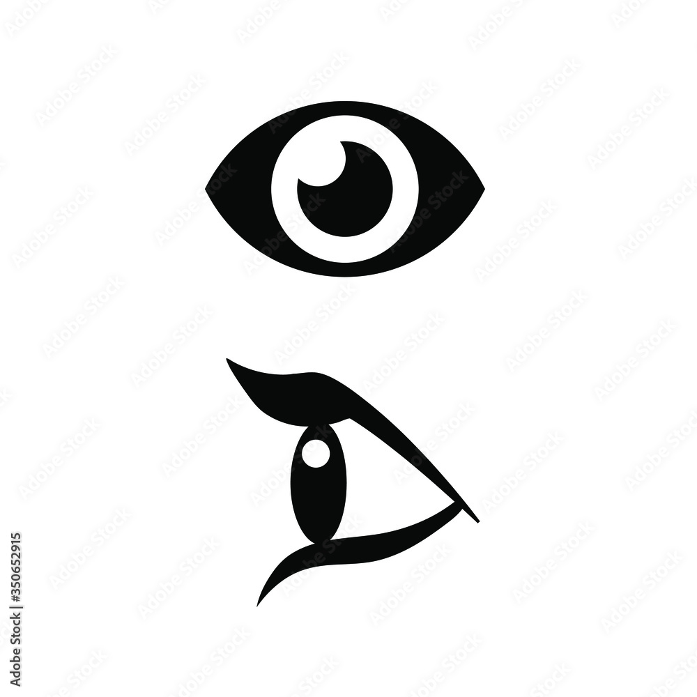 Front and back side view eye vector illustration Front and back side view eye vector illustration