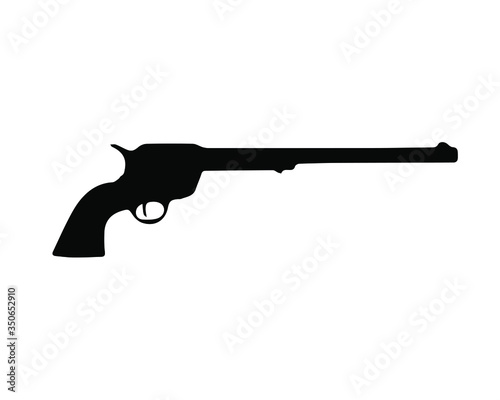 pistol hand gun icon shape silhouette. Vector illustration image. isolated on white background.