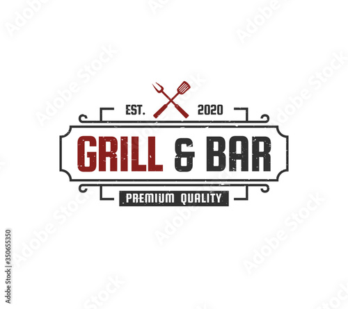 vintage restaurant emblem logo design