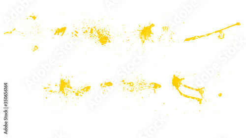 Yellow set of paint stain and blot brushes