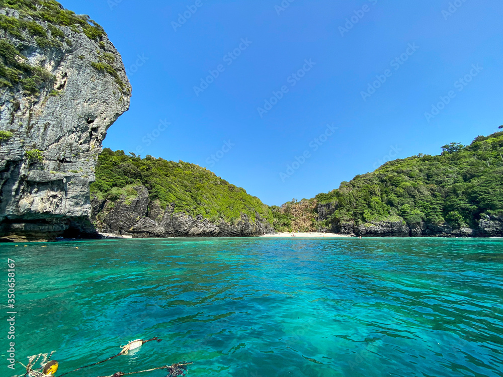 wonderful turquoise water in Nui Beach, Phi Phi Islands, Krabi, Thailand. wonderful turquoise water in Nui Beach, Phi Phi Islands, Krabi, Thailand.
