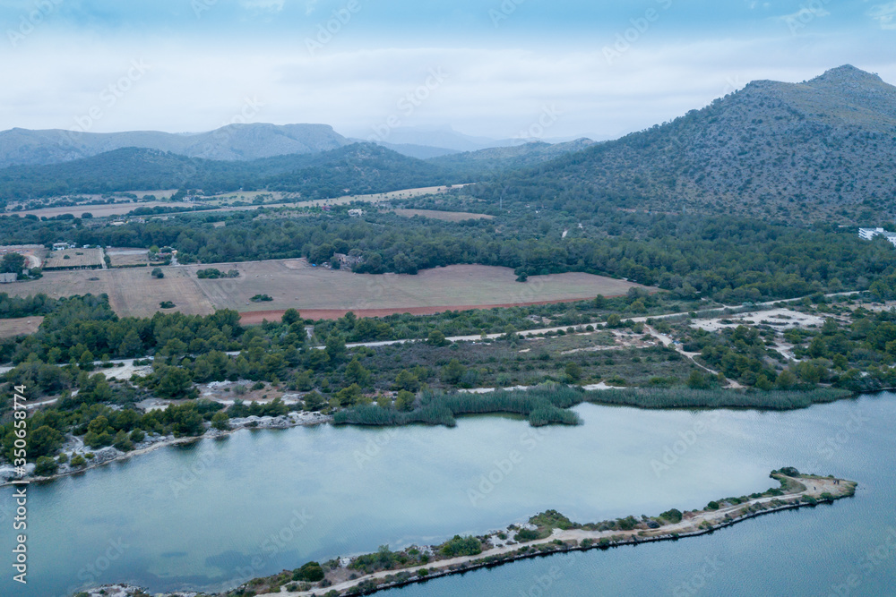 Shores of lake es Llac Gran in Mallorca