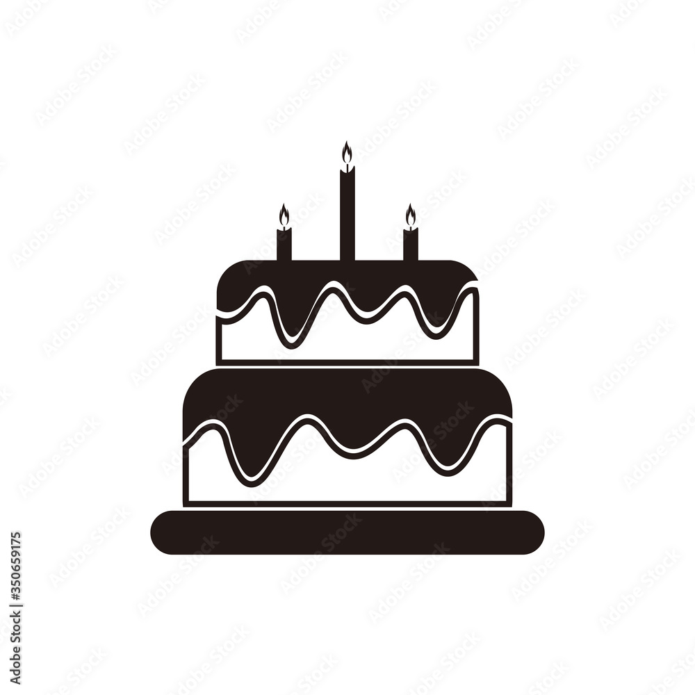 birthday cake icon in trendy flat design birthday cake icon in trendy flat design