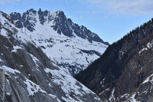 Rocky winter mountain tops