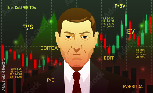 Businessman, investor, analyst or broker Trading Stocks, dark background