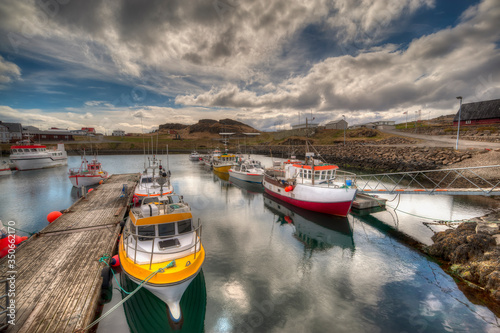 The pretty fishing village of Djupivogur in eastern Iceland photo
