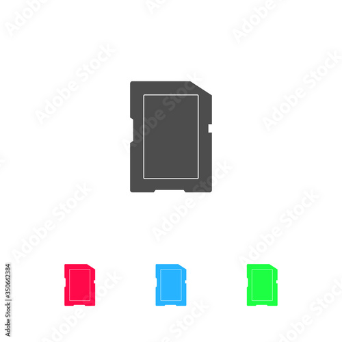 Memory card icon flat
