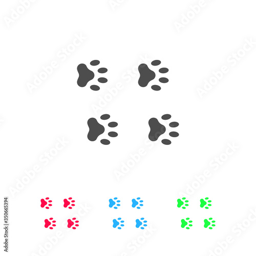 Paw icon flat