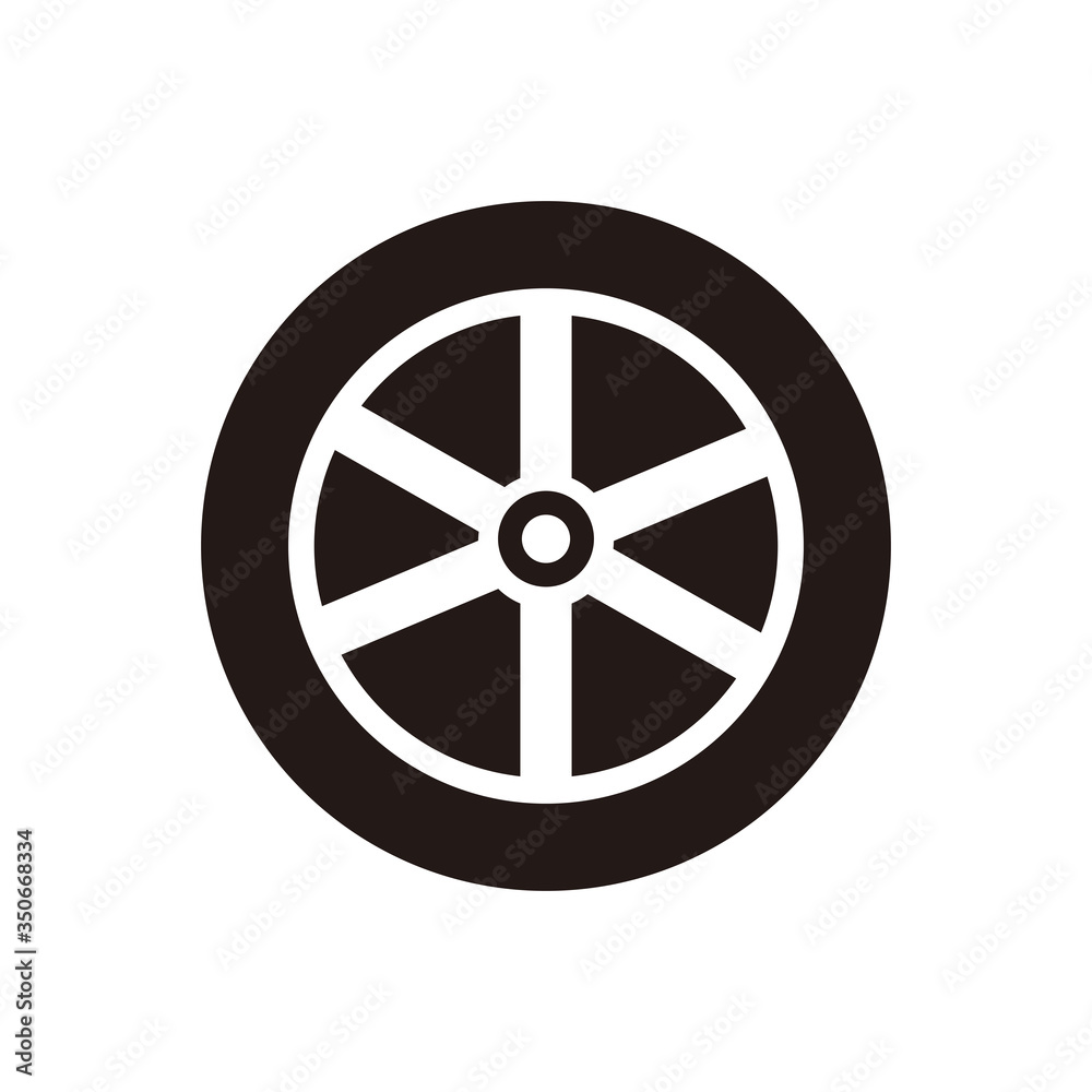 Car wheel simple icon. Flat design
