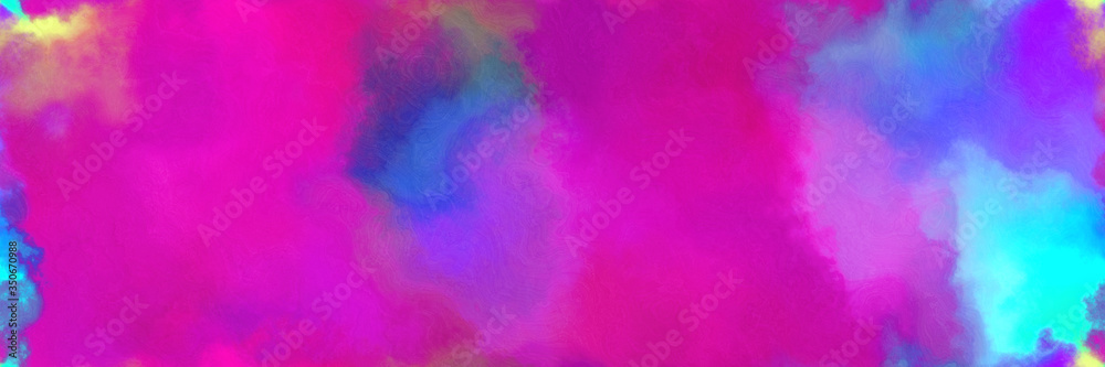 repeating abstract watercolor background with watercolor paint with medium violet red, corn flower blue and sky blue colors and space for text or image