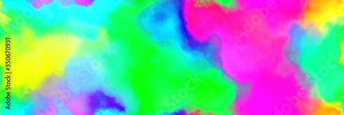 repeating abstract watercolor background with watercolor paint with hot pink, neon fuchsia and turquoise colors and space for text or image