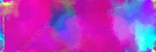 repeating abstract watercolor background with watercolor paint with medium violet red, corn flower blue and sky blue colors and space for text or image © Eigens
