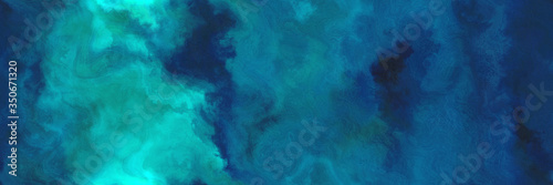 repeating abstract watercolor background with watercolor paint with teal green  dark turquoise and dark cyan colors. can be used as web banner or background