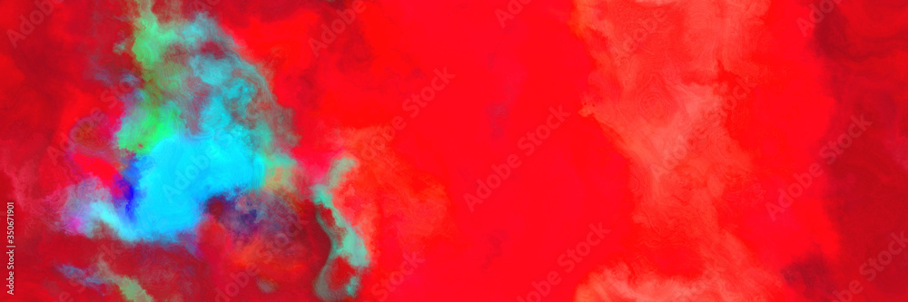 repeating abstract watercolor background with watercolor paint with crimson, medium turquoise and firebrick colors and space for text or image