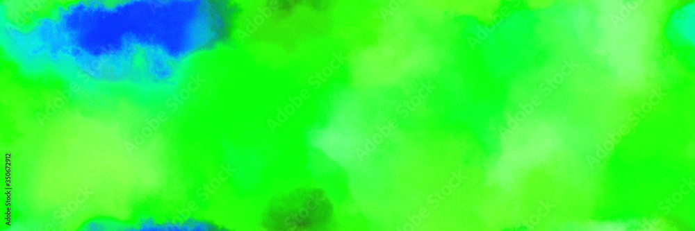 seamless pattern abstract watercolor background with watercolor paint with neon green, dodger blue and pastel green colors and space for text or image