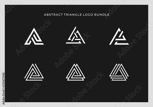 abstract triangle logo design in bundle premium vector