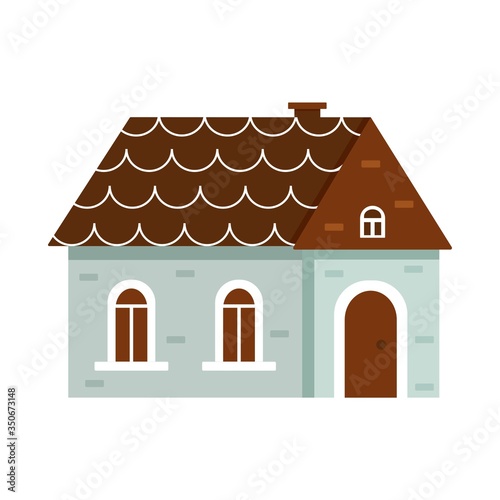 Cute dwelling house with bright colors. Isolated vector illustration in a flat style. Home sweet home