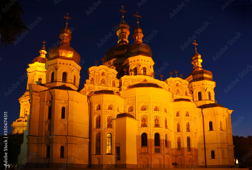 Church in Kiev Pechersk Lavra. Nightscape. 