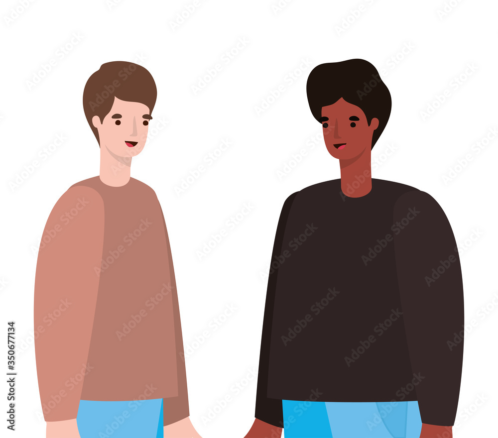 Men avatars cartoons vector design