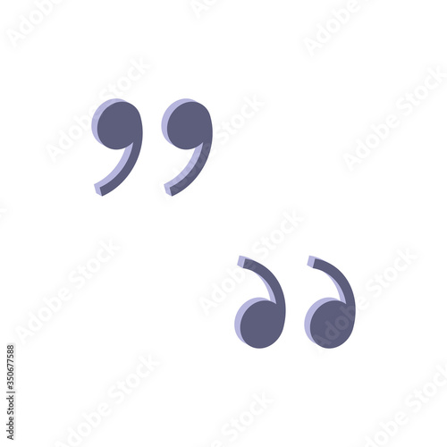 Double quote.Vector isometric and 3D view.