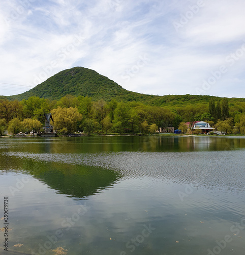 landscape with lake and mountains