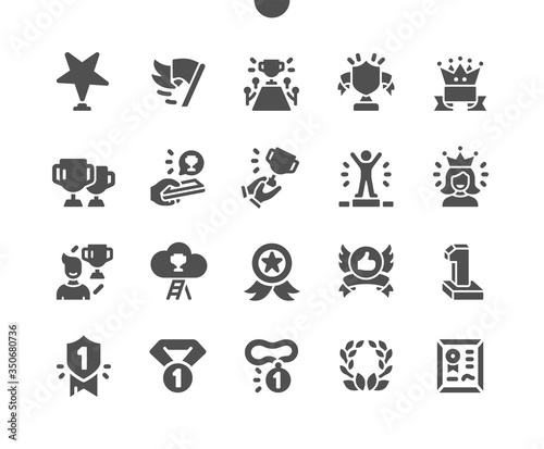 Awards Well-crafted Pixel Perfect Vector Solid Icons 30 2x Grid for Web Graphics and Apps. Simple Minimal Pictogram
