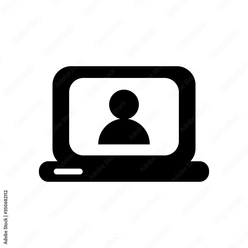 laptop with user silhouette style icon laptop with user silhouette style icon