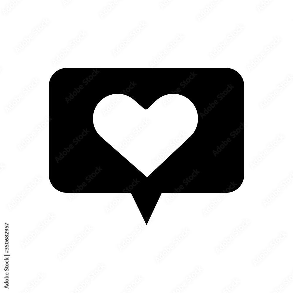 speech bubble with heart silhouette style icon speech bubble with heart silhouette style icon