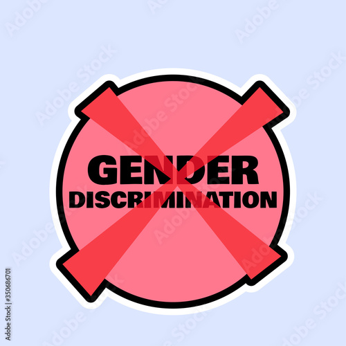 Stop gender discrimination badge or sign design