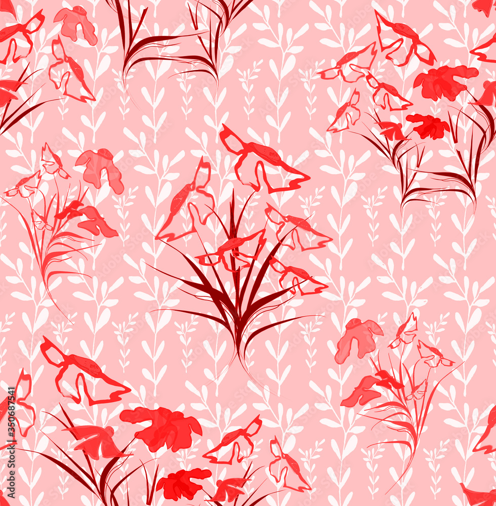 custom made wallpaper toronto digitalTrendy colorful tropical and palm leaves with flying butterflies and tsetami seamless design patterns for fashion, fabrics and all prints on a light white background on a colored background.