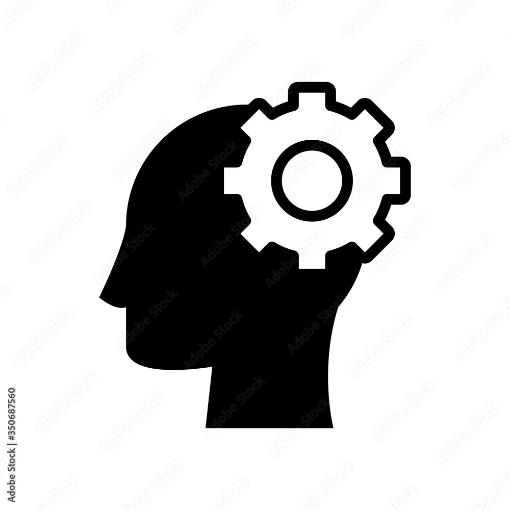 profile with gear machine silhouette style profile with gear machine silhouette style